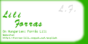 lili forras business card